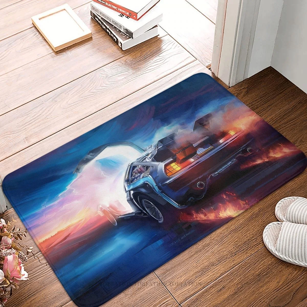 Film Ritorno Al Futuro Zerbino Antiscivolo Delorean Time Machine Bath Kitchen Mat Tappeto Da Esterno Flanella Pattern Decor