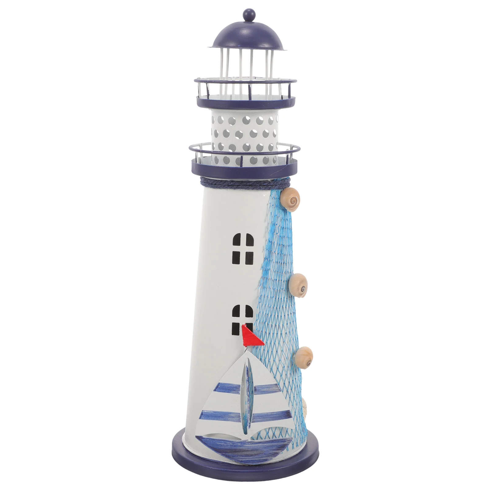 

Ocean Lighthouse Decorations Nautical Desk Accessories Mediterranean for Home Lamp Party Wrought Iron Ornament