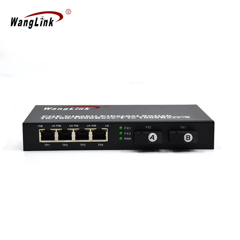 10/100/1000M 2SC/4GE POE Media Converter 20KM Single-Mode Single Fiber Optical Transceiver SC high definition vga video optical transceiver single mode multi mode fiber transmission vga converter