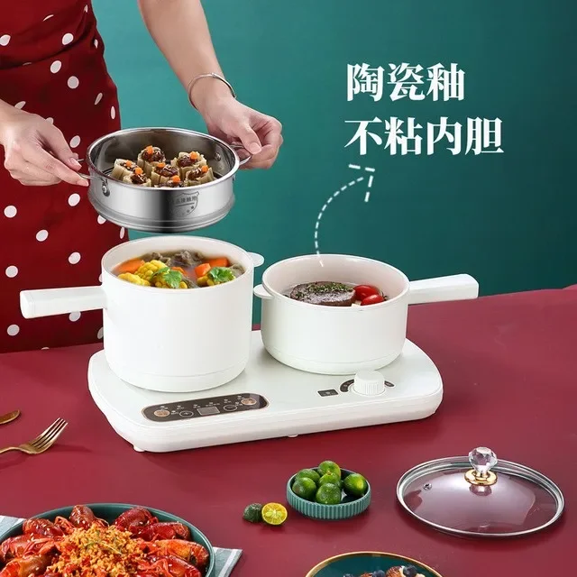 220V Multi Cookers: Miniature Breakfast Machine with Dual Pot and Multi-purpose Functionality 2