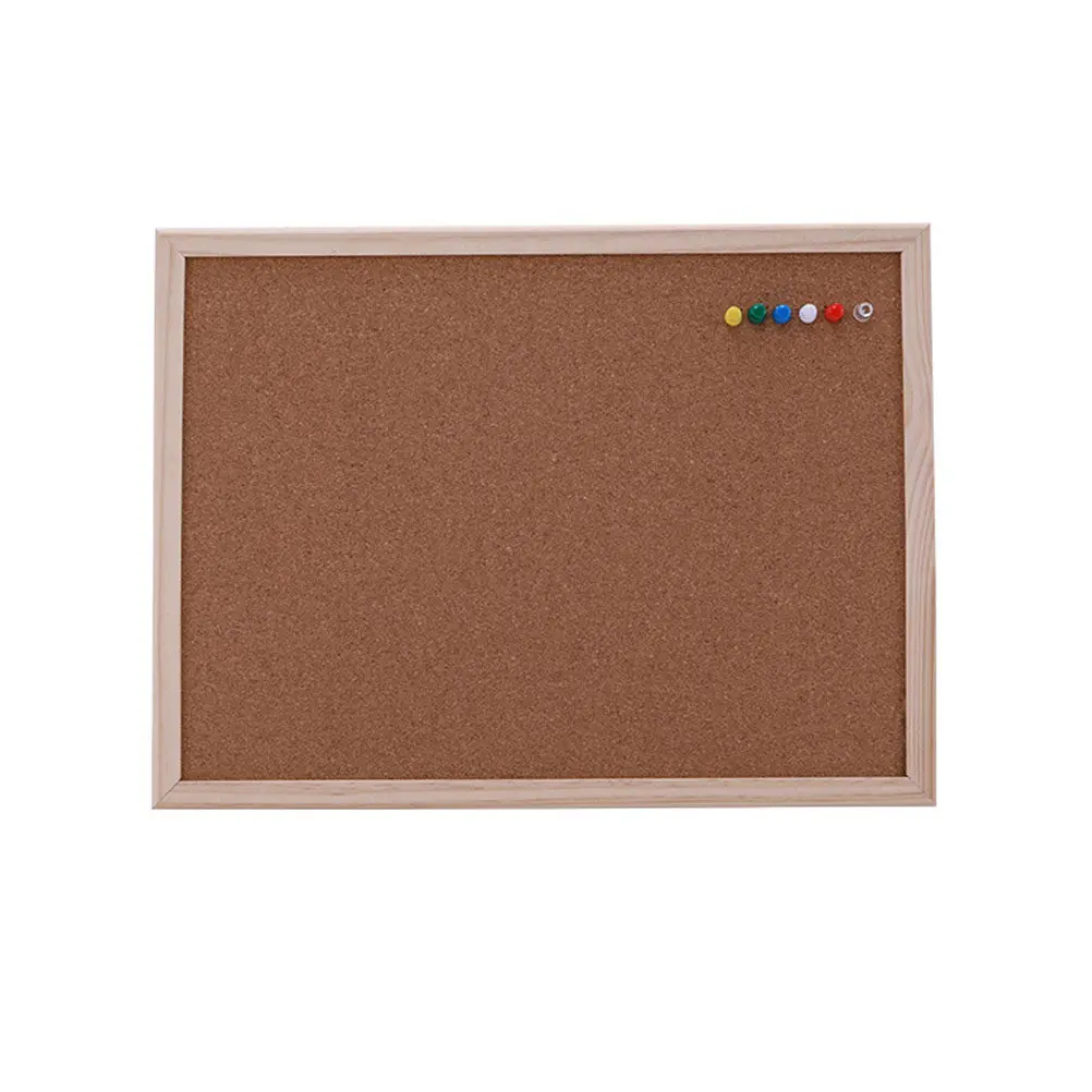나무 코르크 게시판 40x30cm 사무실, 가정, 학교용 천연 코르크 표면 벽걸이형 공지판 효율적인 정리