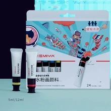 

MIYA 12/18/24/36 Colors 5/12ML Watercolor Gouache Paint Set With Painting Kids Professional Art Supplies for Drawing Art Paint