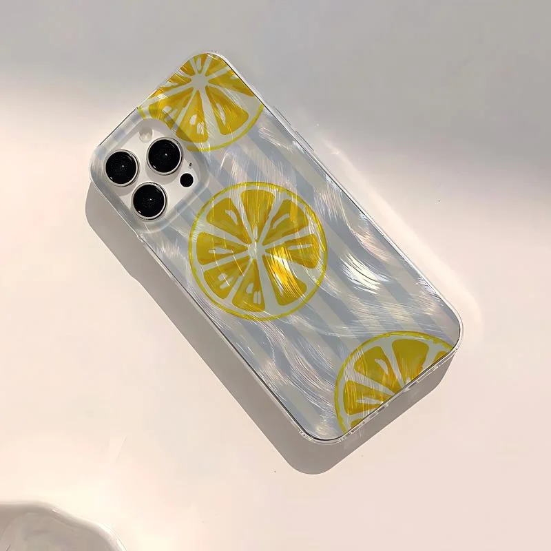 Summer Fresh Lemon Print Shockproof Phone Case