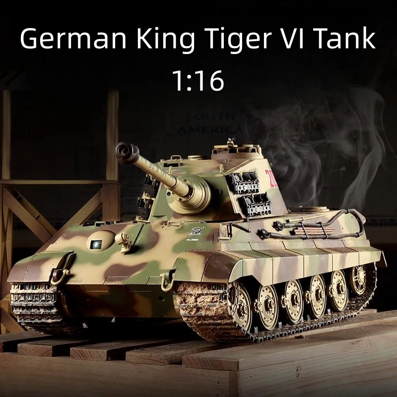 Heng Long 1/16 3888A German Tiger King Henschel Metal RC Heavy Tank Car War Car Infrared Combat System 2.4G Remote Control Toys 2