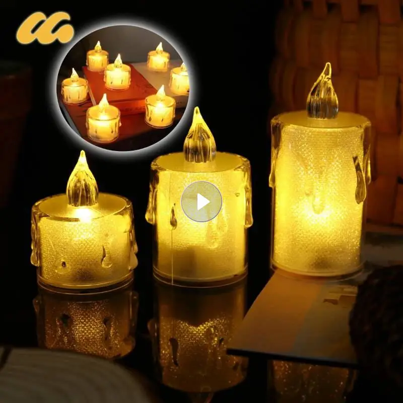 

1/3/5Pcs LED Candle Night Light Christmas Decors Practical Wax LED Electronics Household Portable Fashion Candlestick Ornament