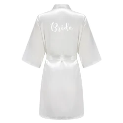 Elegant Women's Satin Kimono Robes - Short Bridal Wedding Dressing Gown - XXXL (As the photo show)
