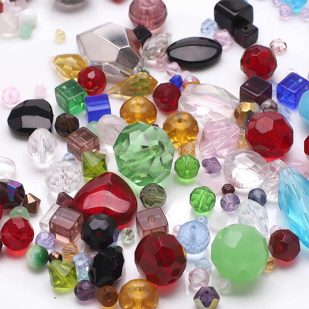 Mixed Lot Of Glass Beads For Jewelry Making Different Sizes And