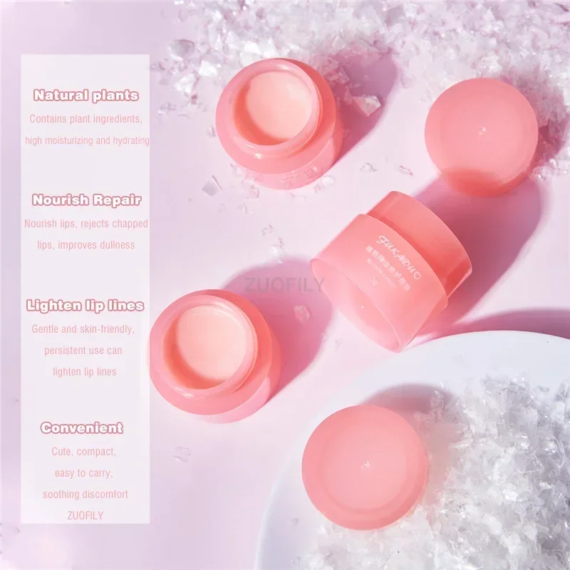 3g South Korea Lip Sleep Mask Night Sleep Maintenance Moisturizing Lips Gloss Bleach Cream Nourishing Lips Care Cherry Lip Balm 4