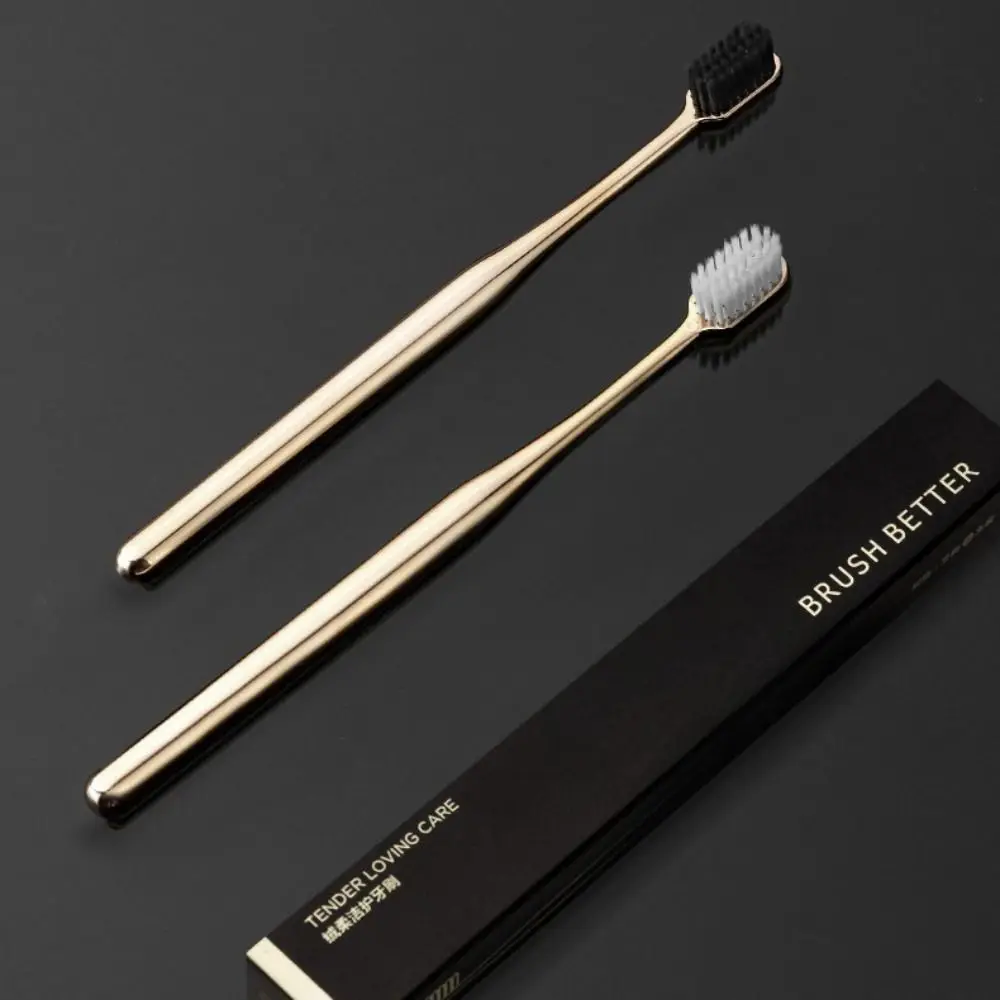 Luxury Soft Toothbrush Men Women Adult Tooth Brush Gold Silver Dental Brushes Elegance Gentle Toothbrushes