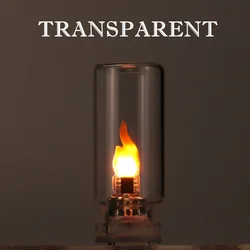 Flame Effect Frosted Glass LED Mood Light for Ambient Home and Car Interior Lighting (Transparent)