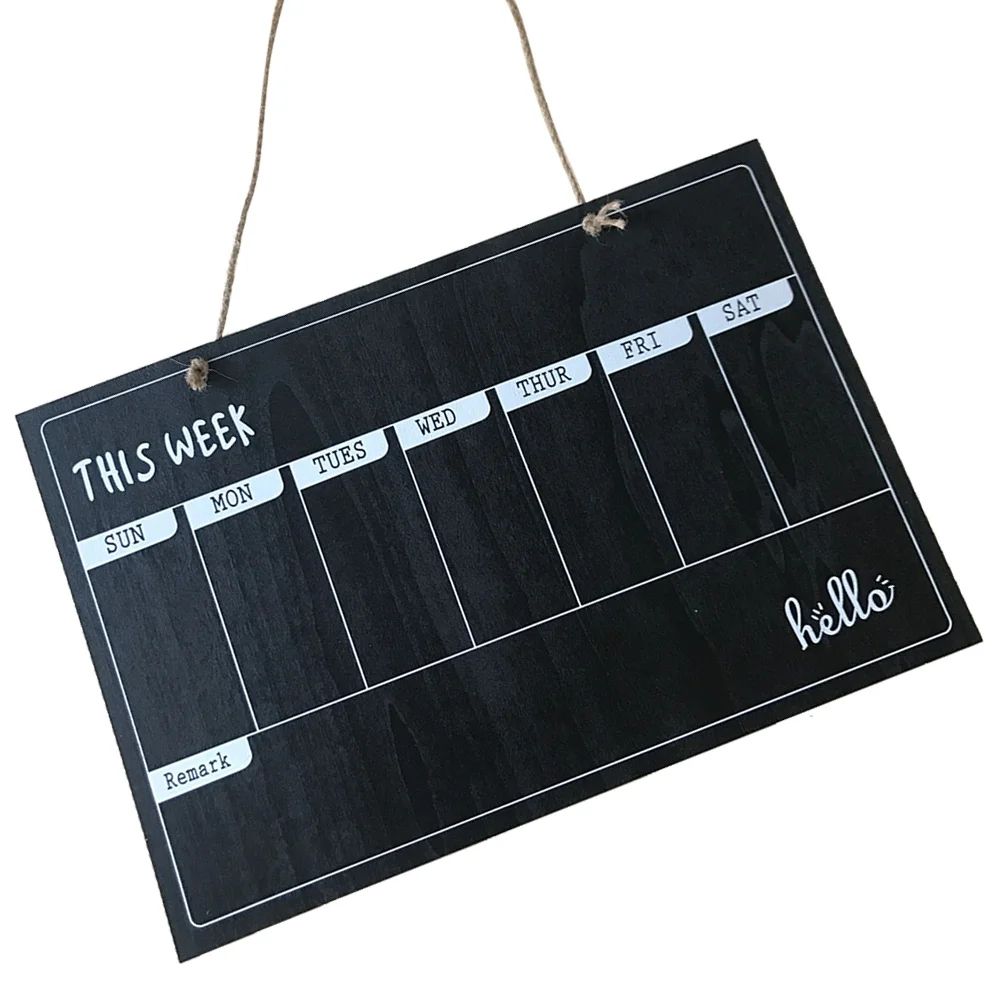 

Wooden Single-Sided Chalkboards Hanging Decorative Wall Blackboard Weekly Message Board