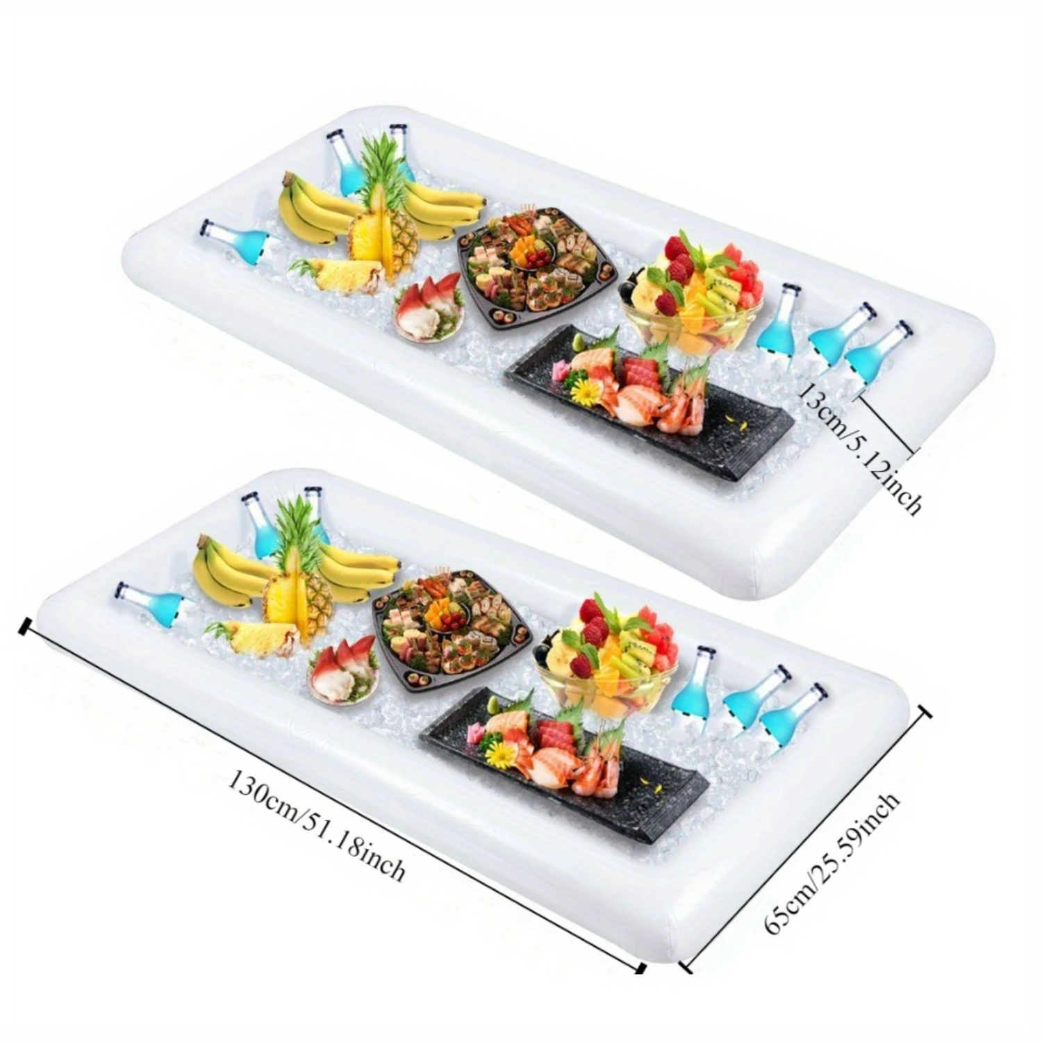 and Salad Serving with Drain Plug-PVC Floating Ice Tray for Parties, Picnics & Camping-Pool Float Cooler for Adults 14+