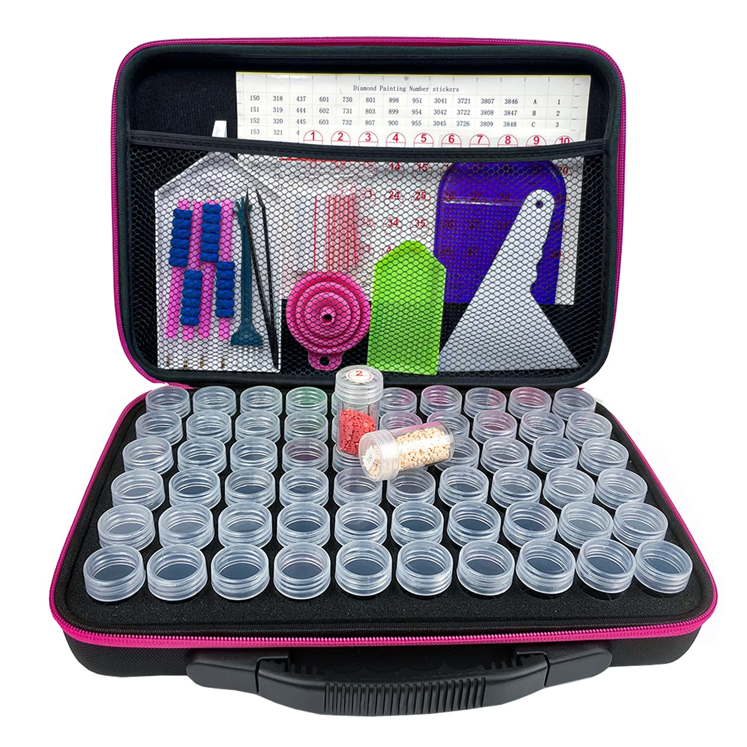 Diamond Painting Accessories and Tools Kit with 22/80 Grids Diamond Art  Storage Containers, Include 5D Diamond Painting Roller and Fixing Tool