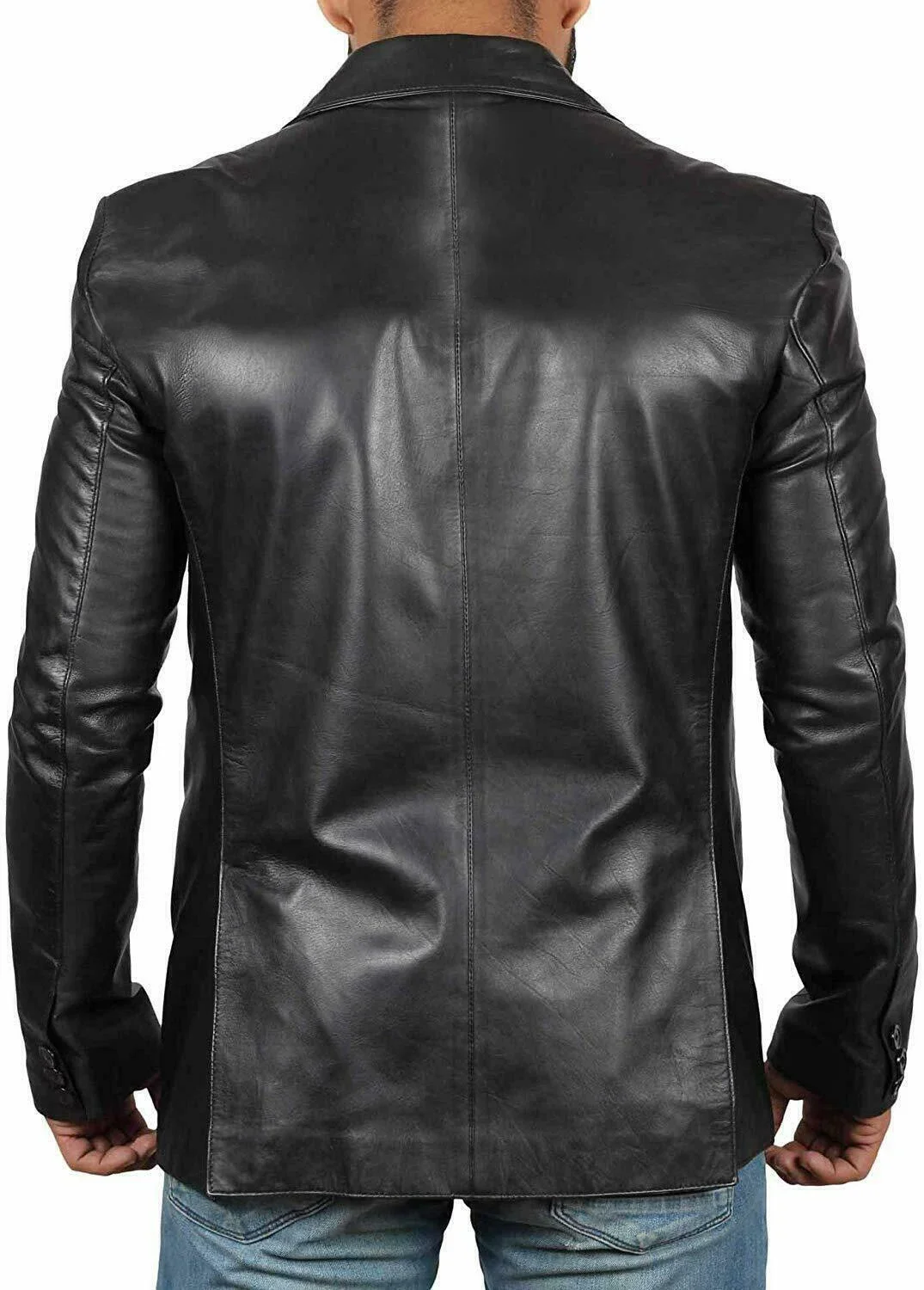 Spring Autumn Fashion Men's Lapel Leather Dress Suit Coat Male Casual Pu Blazers Jacket
