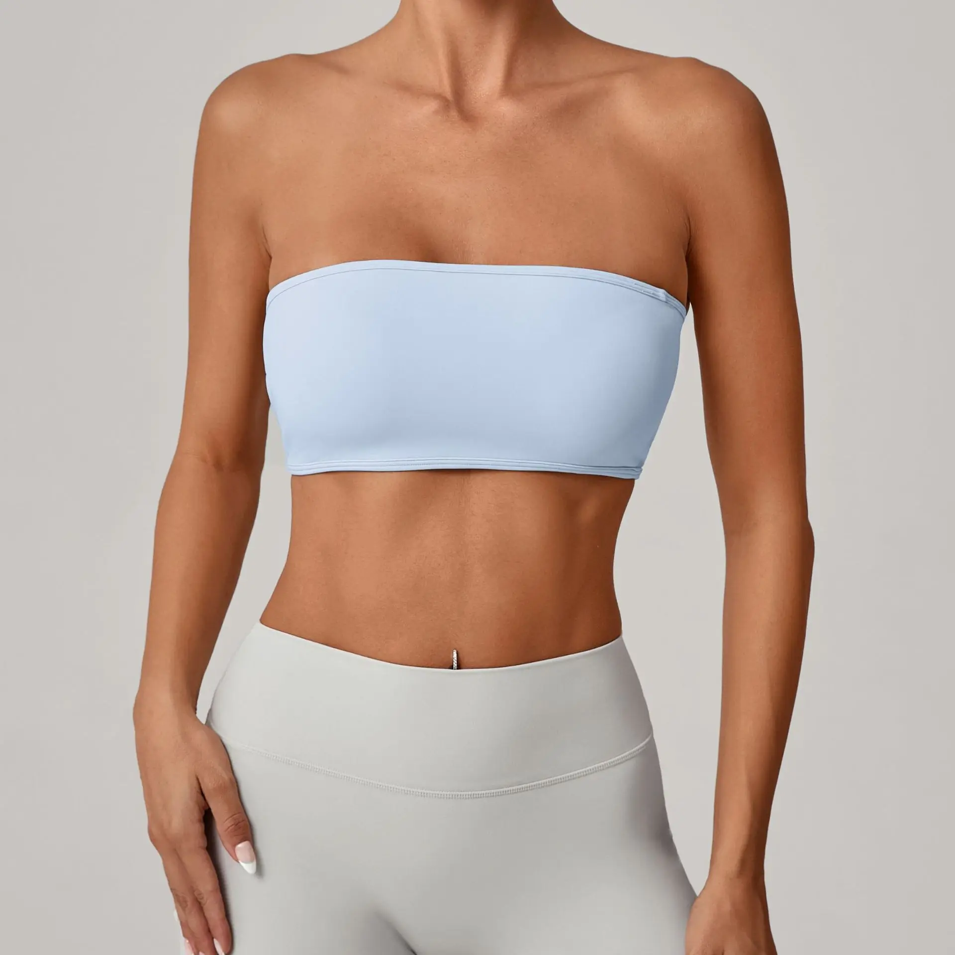 Yoga Bras Push Up Sports Bra Padding Gym Tube Top Woman Workout Clothes Sportswear Tracksuit Activewear Green Navy Yellow Coffee