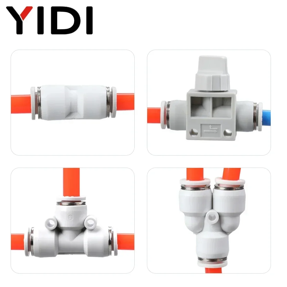 Pneumatic Air Connector Compressor Hose Fittings Sets Quick Release Connectors Kit Pipe Repair Y L T X Shaped 4mm 8mm 12mm