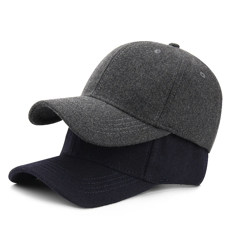 Big Head Size Baseball Cap for Men Winter Wool Keep Warm Casual Trucker Hat  Golf Sports