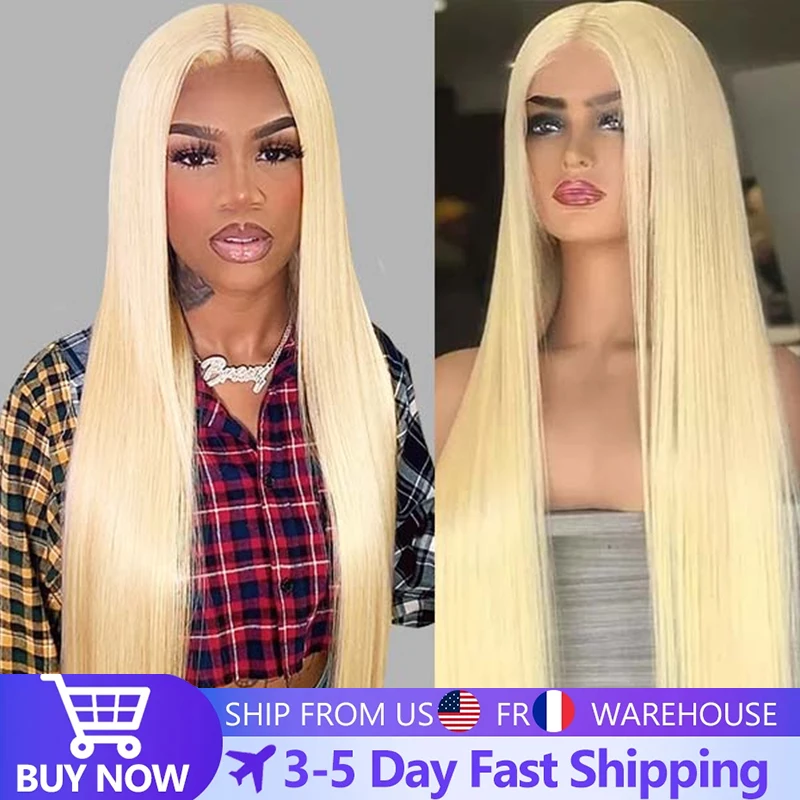 

613 HD Lace Frontal Wig 150% 180% Density Blonde Wig Human Hair Pre Plucked With Baby Hair 18-30inch Long Straight Wig