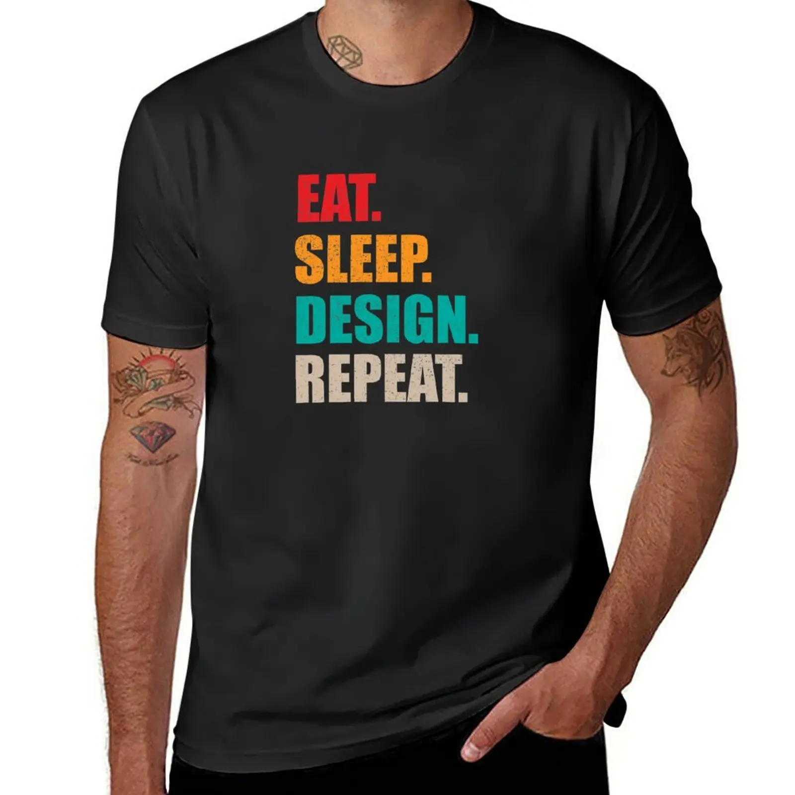

New Eat Sleep Design Repeat, Gift For Designer , Gift For Designer friend T-Shirt plain t-shirt workout shirts for men