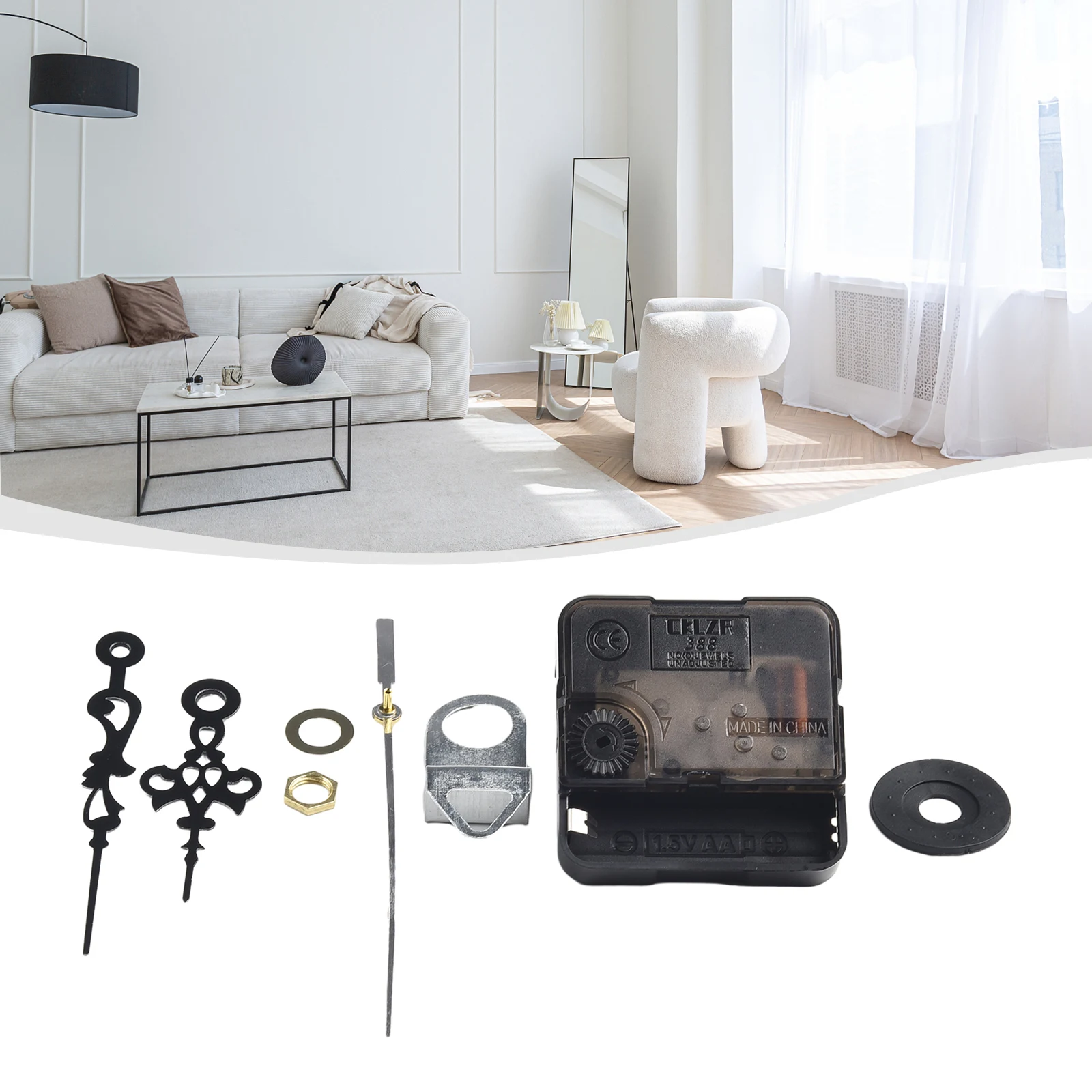 

Quartz Wall Clock Movement Kit With Small Flower Needle Color Random Sweep Quartz Clock Movement Replacement 5.6*5.6*1.6cm