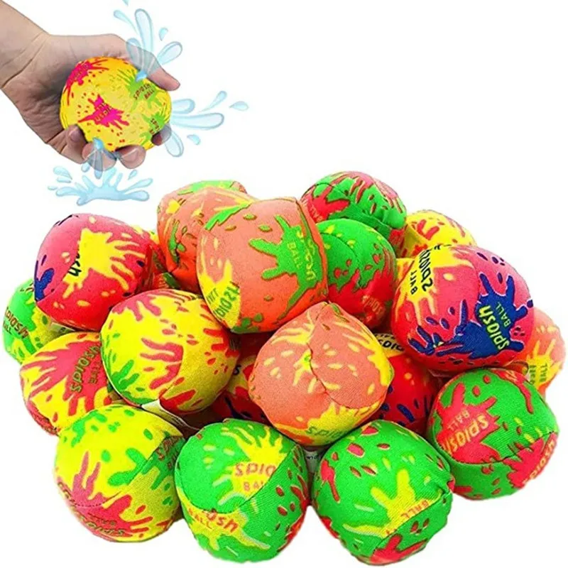 100/10pcs Reusable Water Balls Water Toys Beach Balls Absorbent Cotton Cotton Soaker Bomb Bouncing Pool