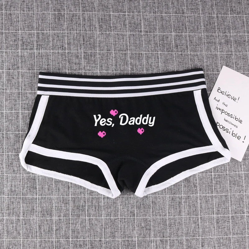 YES DADDY 섹시한 코튼 팬티, 여아용 섹시한 팬티, 편안하고 귀여운 반바지