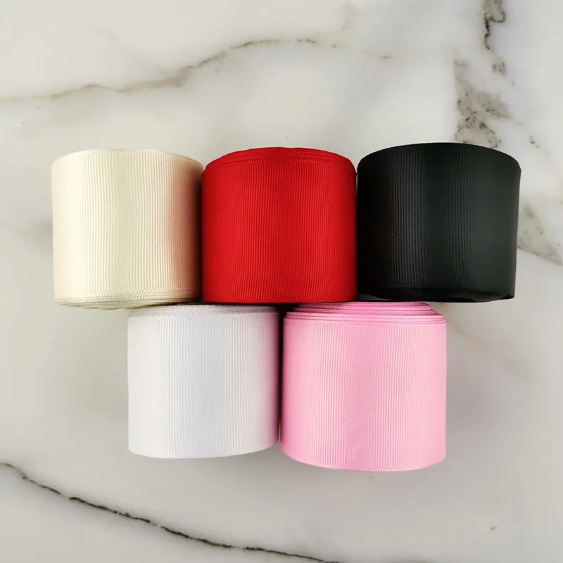 (10 meters/Roll) 50mm Width Grosgrain Ribbon Wholesale Gift Wrap Christmas Decoration Ribbons Handmade DIY