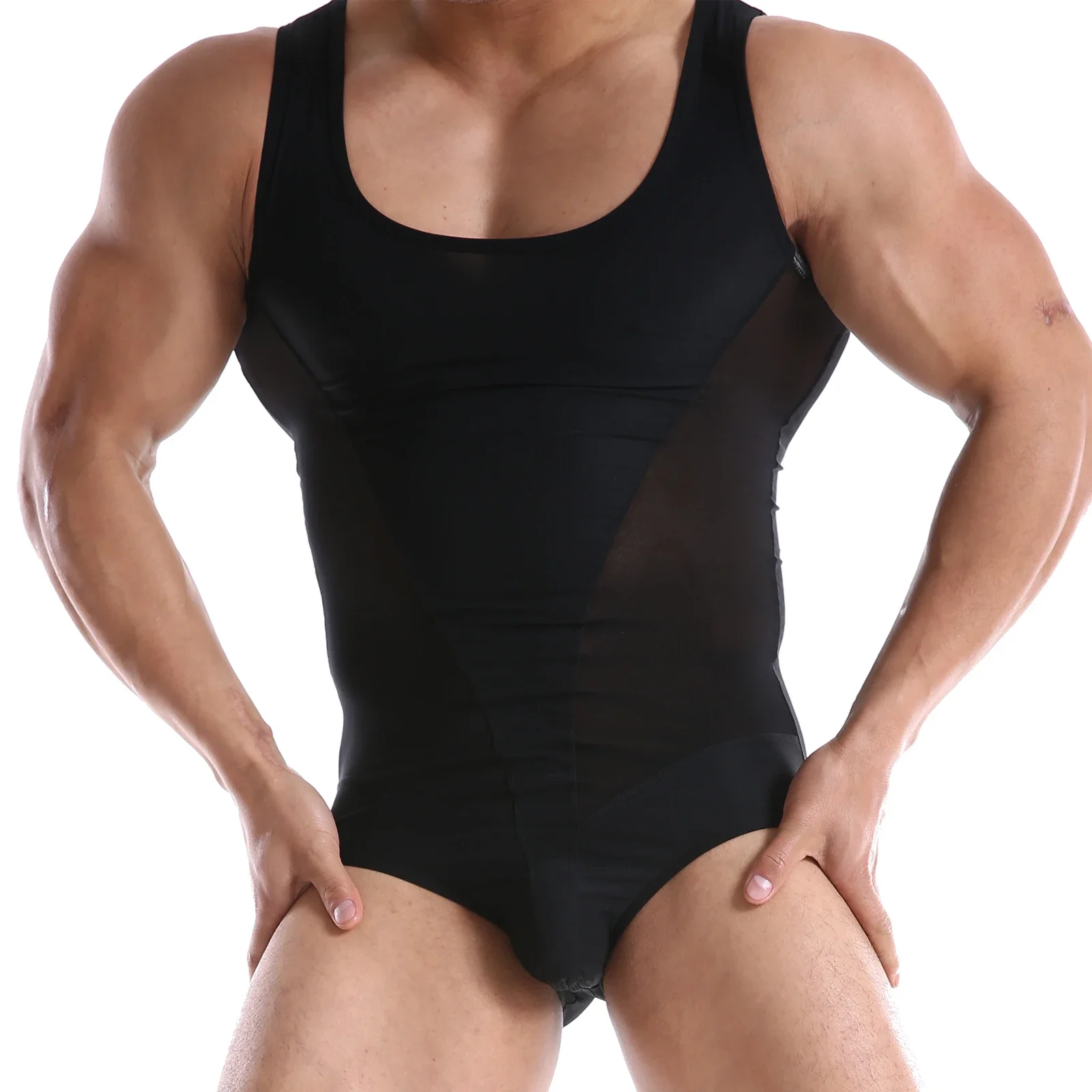 FYXLJJ Men's Vest Bodysuit Sexy One-piece Casual High Elasticity Body Shapers Male Slimming Corset Body Shaper Tank Top Jumpsuit