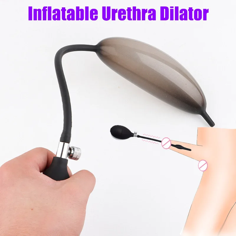Urethral Dilator Silicone Urethral Dilator Inflatable Penis Plug Catheter Sounds Stick Male Penis Plug Massager Rod Pump Strethcer Sex Toys