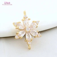 Breloques en laiton couleur or 14K, 6 pièces, 13.5x18MM, 2 trous, fleurs, pendentifs, collier, fournitures de fabrication de bijoux, accessoires de bricolage 5