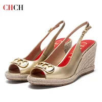 CHCH Women's Sandals Summer New Wedge Fish Mouth High Heel Open Toe Platform Summer Formal Shoes 8.5cm - Image 2