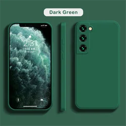 Liquid Silicone Soft Phone Case - Premium Protective Cover for Samsung Galaxy and Note Series (Dark green)