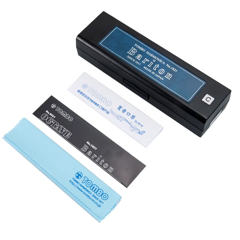 Tombo Bariton Harmonica 21 Tones No. 1821 21 Holes Mouth Organ Professiona Armonica Wood Comb Harp Key of C Musical Instruments