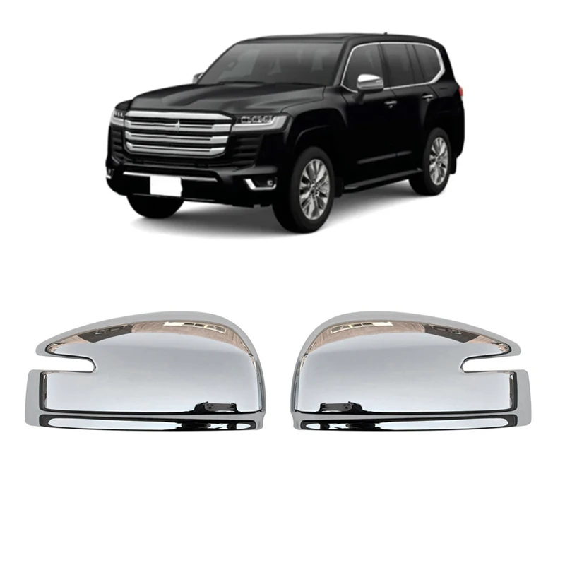 

Car Chrome Rear View Rearview Side Glass Mirror Cover Trim Frame Side Mirror Caps For 2022+ Toyota Land Cruiser LC300