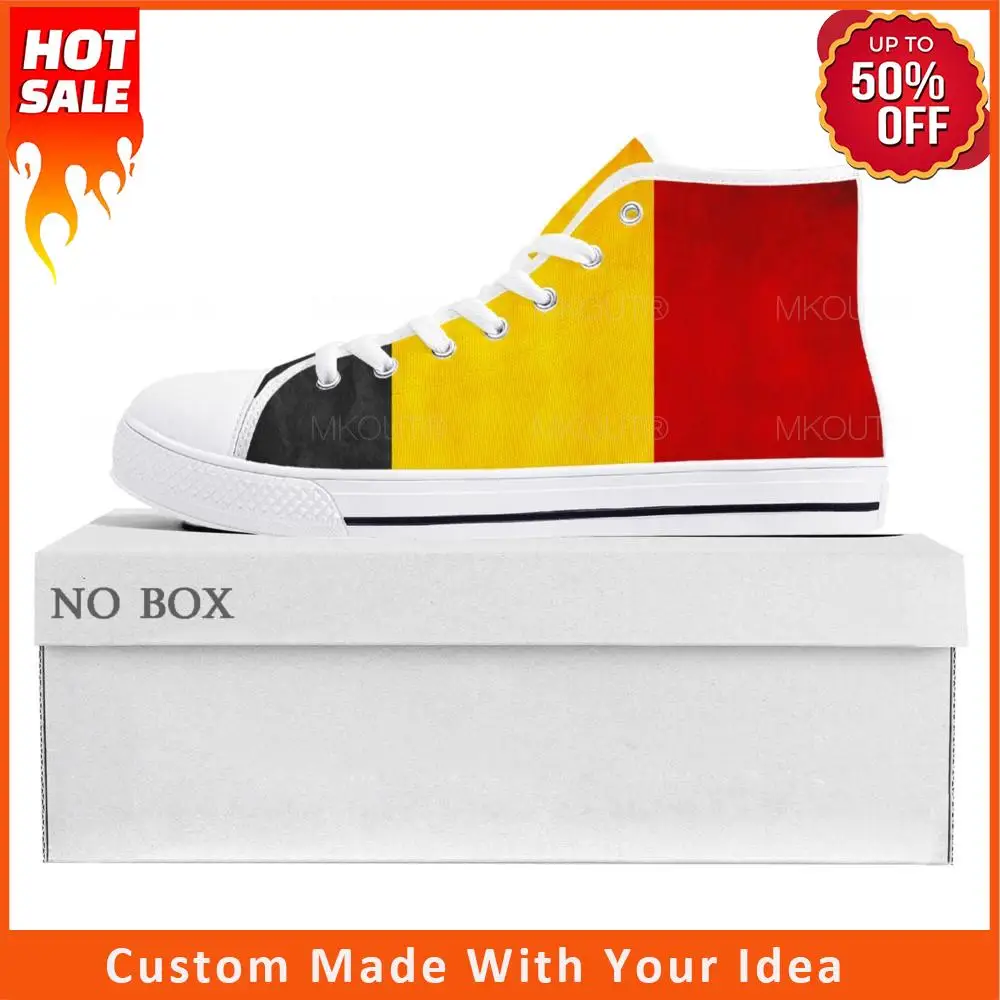 

Высокие кроссовки с флагом Бельгии, мужские и женские холщовые кроссовки для подростков, повседневная обувь для пары, обувь на заказ