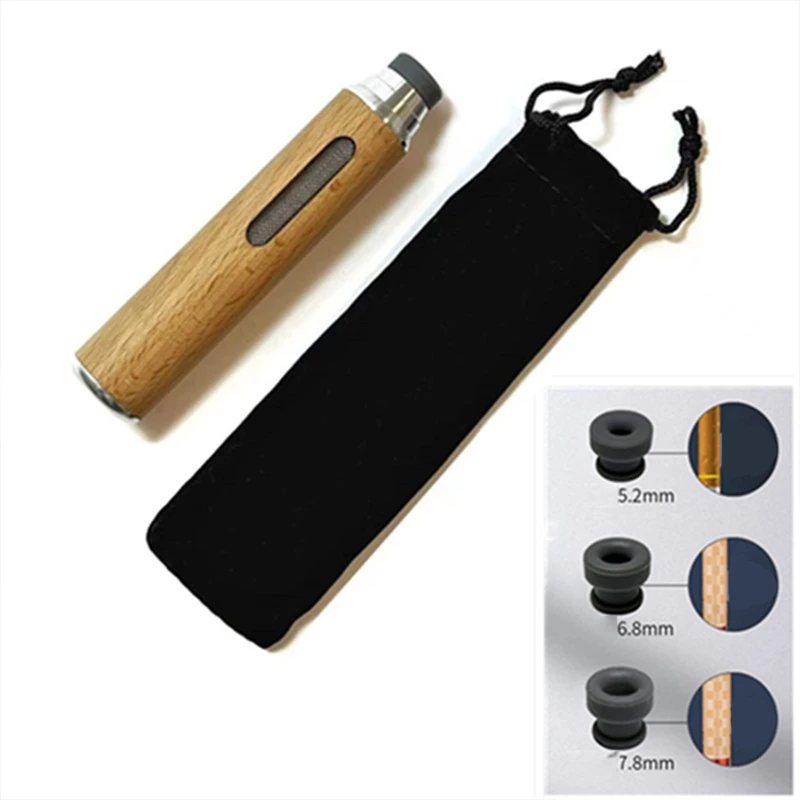 1pc Portable Ashtrays Anti Soot-flying Cigarette Cover Handheld Car Ashtray Wooden Cigarette Holder Ash Tray with Storage Bag car ashtray portable ashtray