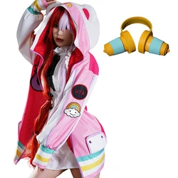 HOLOUN Japan Anime Cosplay Costume Film Red Uta Embroidery Coat Hoodie Skirt Wig Headwear Fake Earphone Christmas New Year Gift