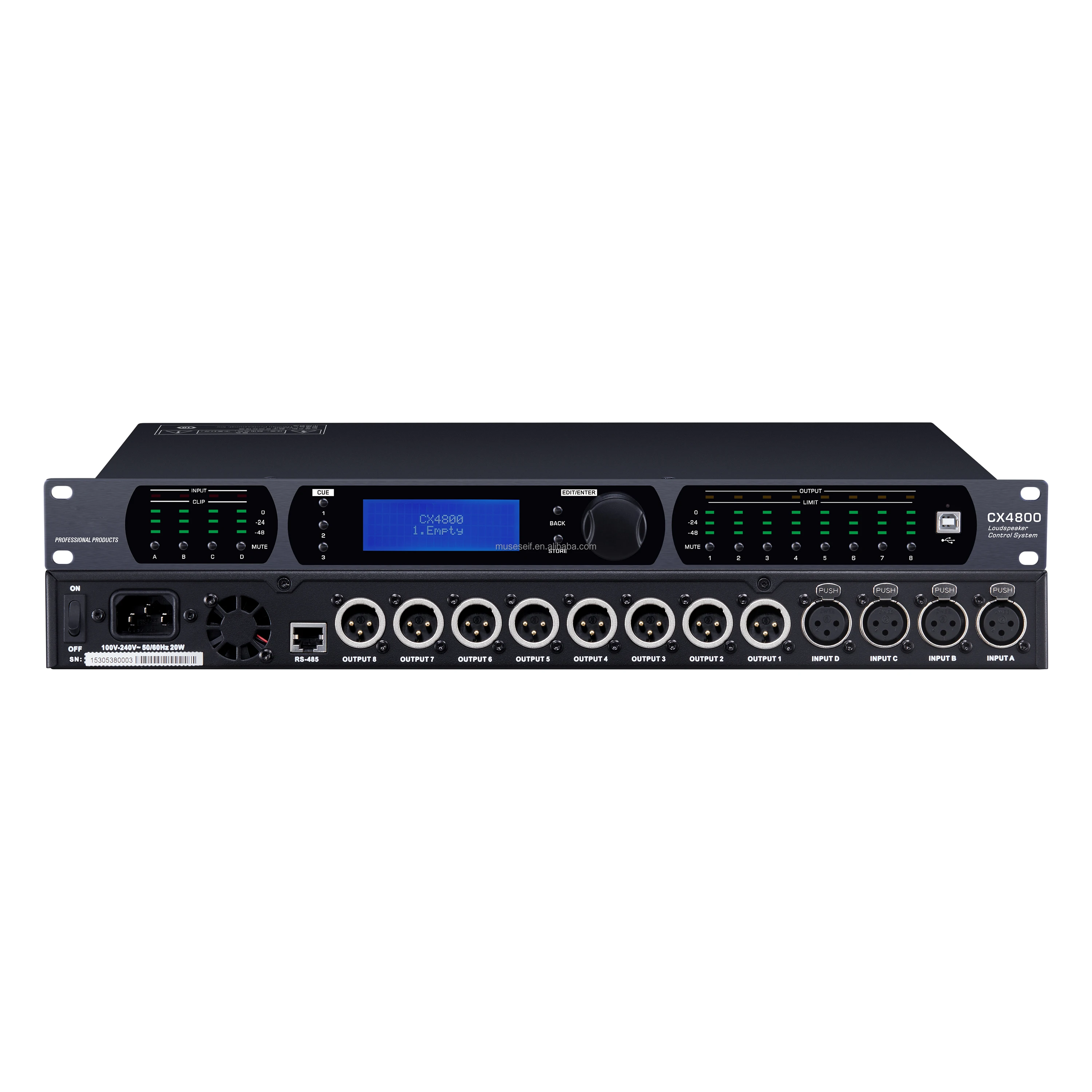 

CX4800 4-in 8-out audio processor original software professional audio driverack professional speaker audio processor
