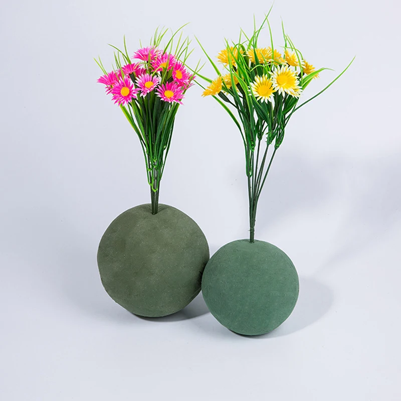 1pc Round Green Dried Flower Ball Mud Sponge Blocks Foam Bouquet