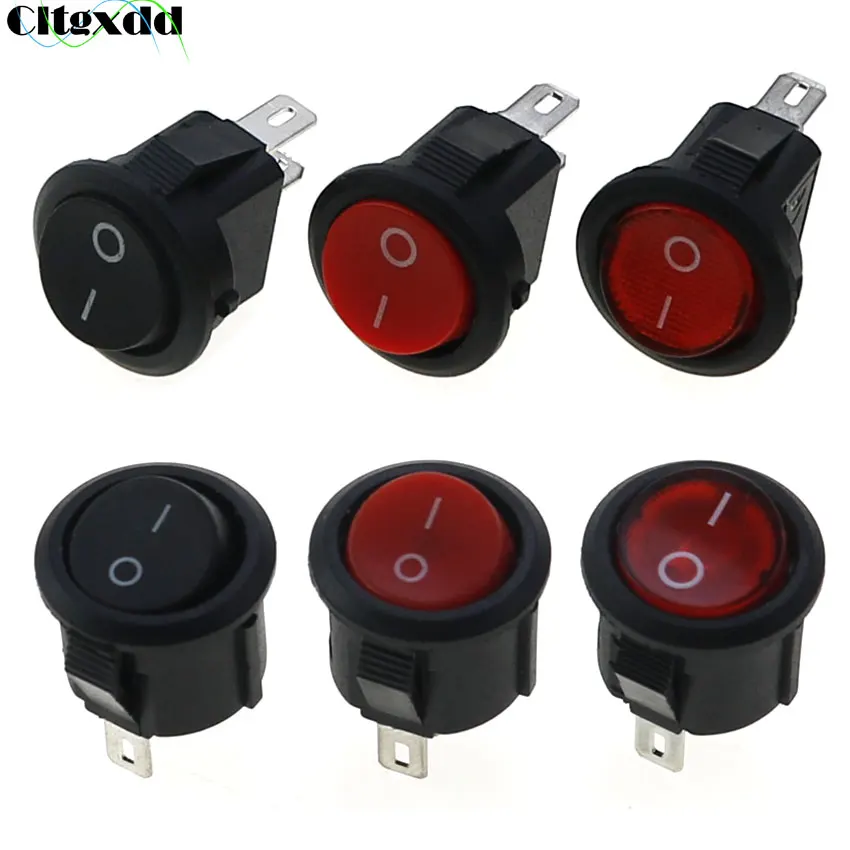 2 stücke kcd1 2pin 3pin ein/aus runder Boots wipp schalter dc ac 3a/250v 6a/125v schwarz weiß rot Druckknopf schalter