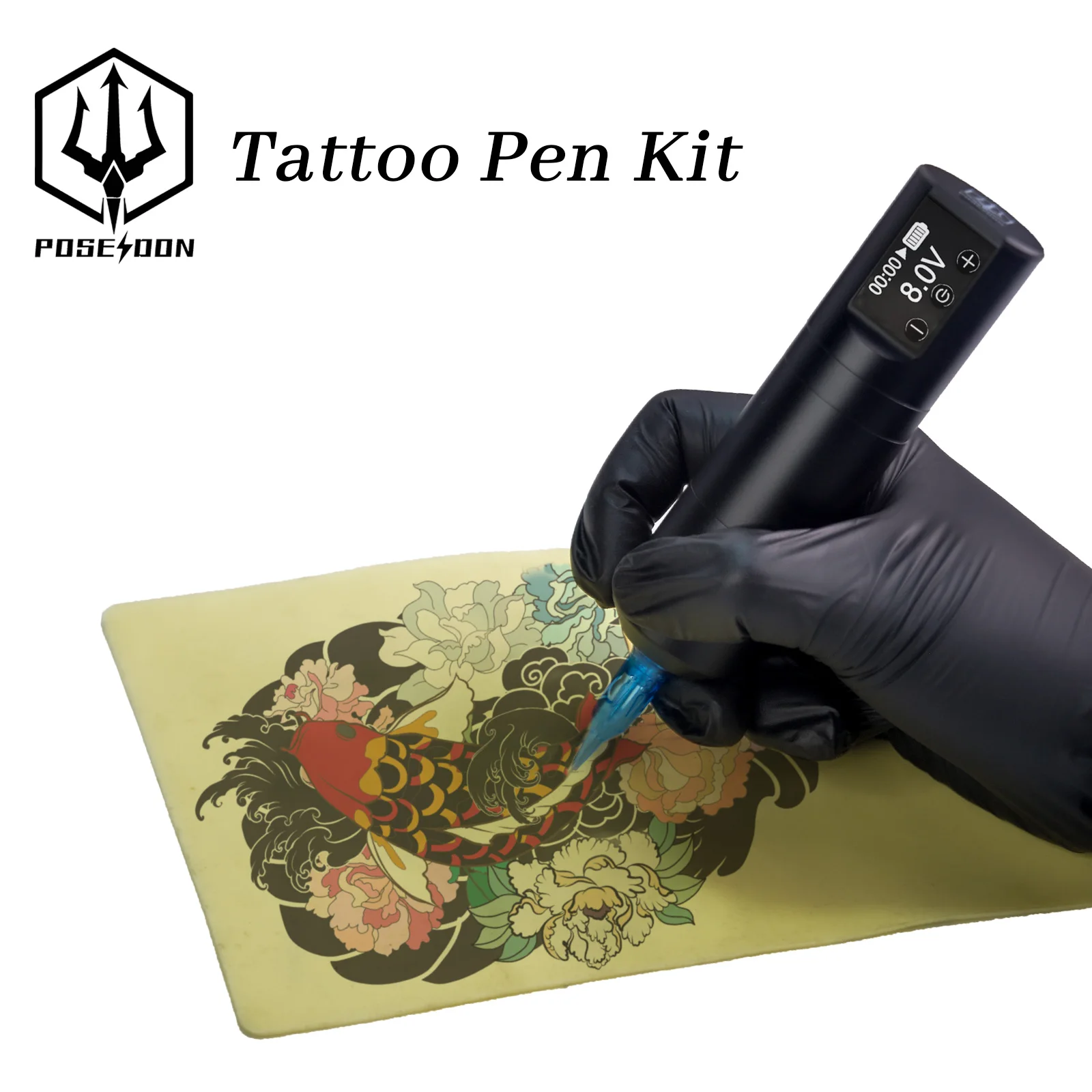 POSEIDON Tattoo Pen Kit Rotary Wireless Tattoo Machine Kit Coreless Motor High Quality Tattoo Gun Kit for Tattoo Artist 5