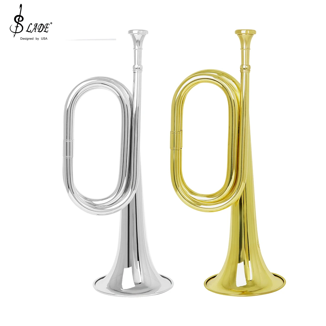 C Flat Horn Spanish military Horn High Quality Brass Diameter 11Cm With Mouthpiece Height 34cm Gold Silver Wind Instrument