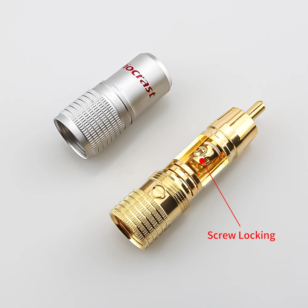 Audio Stecker Adapter 4x Audiocrast Cinch-Stecker 24k Vergoldet Premium Rca Adapter F R Bessere Audio 430197 - Foto 8