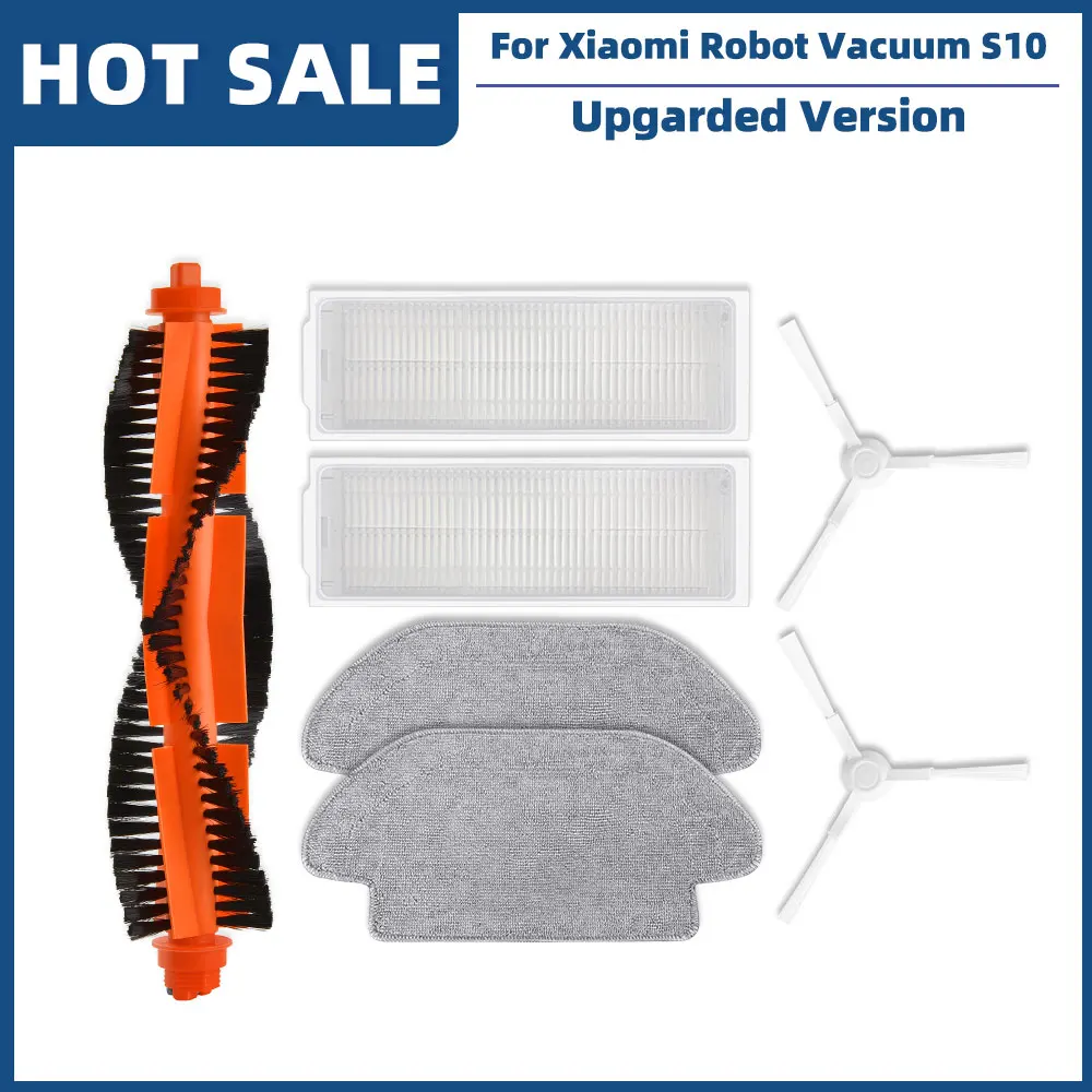 Robot Vacuum Essential Accessory Set with Main Side Brush, Filter, and Mop
