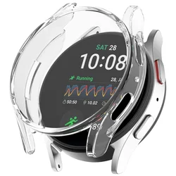 Premium Silicone TPU Protective Case with All - Around Screen Protector - Galaxy Watch 5 44mm (Transparent)
