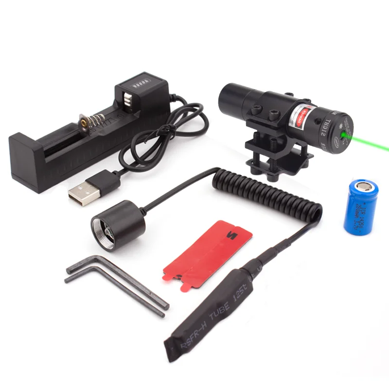 Green Laser Sight Kit with Rechargeable Battery for Hunting and Fishing Red Laser Sight Kit