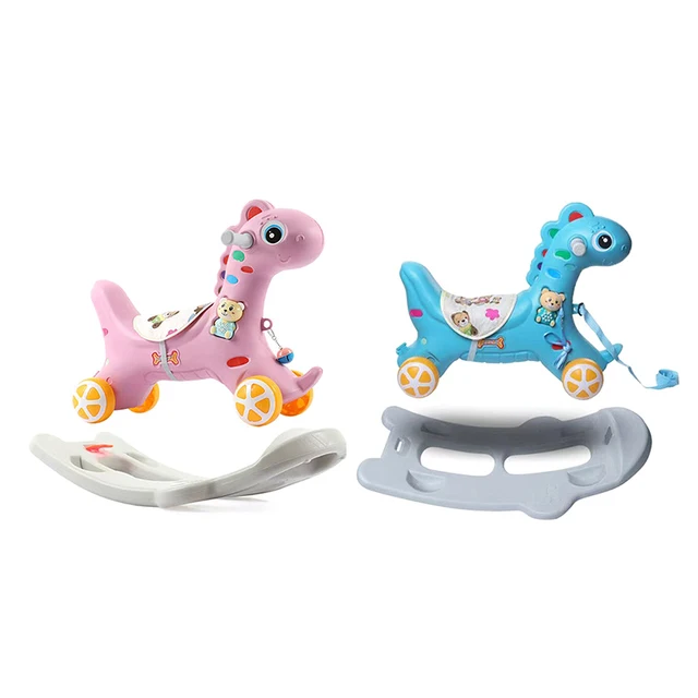 2-in-1 Baby Rocking Horse and Slide Multi-functional Children's Swing Rocking Chair Kids Playground Home Toys Gifts 3