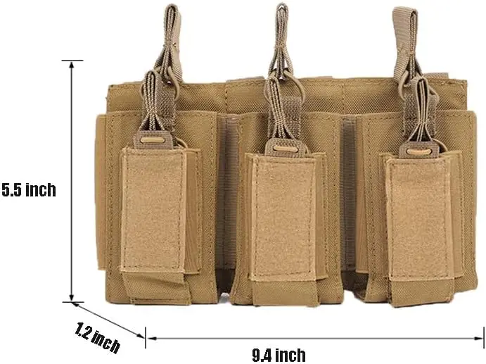 Tactical Mag Holder Triple Mag Pouch Open-Top Mag Pouches Magazintaschen für M4 M16 AK Molle Rucksack Jagdausrüstung – Detail 1