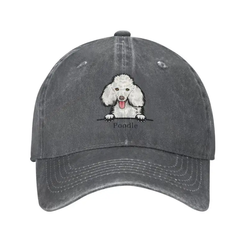 

Personalized Cotton Peeking Dog Poodle Baseball Cap Women Men Breathable Pet Animal Dad Hat Sports
