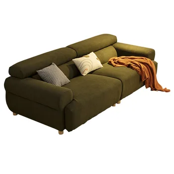 Nordic fabric sofa household small apartment living room lamb wool sofa modern simple three-person straight sofa